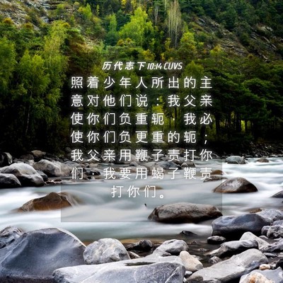 Picture 04 - 历 代 志 下 10:14 CUVS - 照 着 少 年 人 所 出 的 主 意 对 他 - Bible Verse Picture