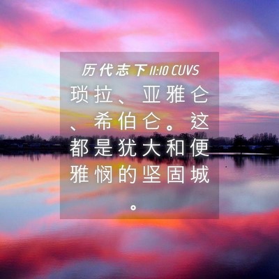 Picture 04 - 历 代 志 下 11:10 CUVS - 琐 拉 、 亚 雅 仑 、 希 伯 仑 。 这 - Bible Verse Picture