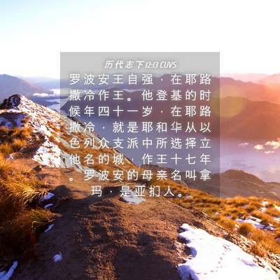 Picture 04 - 历 代 志 下 12:13 CUVS - 罗 波 安 王 自 强 ， 在 耶 路 撒 冷 - Bible Verse Picture