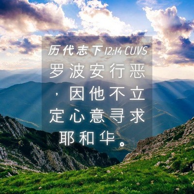 Picture 04 - 历 代 志 下 12:14 CUVS - 罗 波 安 行 恶 ， 因 他 不 立 定 心 - Bible Verse Picture