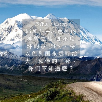 Picture 04 - 历 代 志 下 13:5 CUVS - 耶 和 华 ─ 以 色 列 的 神 曾 立 盐 ( - Bible Verse Picture