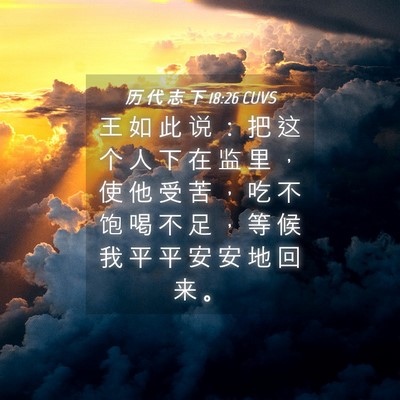 Picture 04 - 历 代 志 下 18:26 CUVS - 王 如 此 说 ： 把 这 个 人 下 在 监 - Bible Verse Picture
