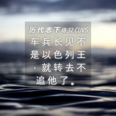 Picture 04 - 历 代 志 下 18:32 CUVS - 车 兵 长 见 不 是 以 色 列 王 ， 就 - Bible Verse Picture