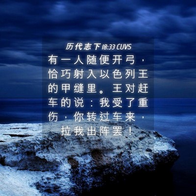 Picture 04 - 历 代 志 下 18:33 CUVS - 有 一 人 随 便 开 弓 ， 恰 巧 射 入 - Bible Verse Picture