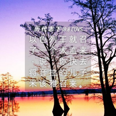 Picture 04 - 历 代 志 下 18:8 CUVS - 以 色 列 王 就 召 了 一 个 太 监 来 - Bible Verse Picture