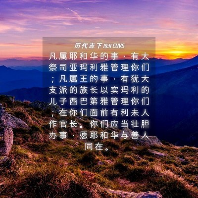 Picture 04 - 历 代 志 下 19:11 CUVS - 凡 属 耶 和 华 的 事 ， 有 大 祭 司 - Bible Verse Picture