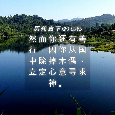 Picture 04 - 历 代 志 下 19:3 CUVS - 然 而 你 还 有 善 行 ， 因 你 从 国 - Bible Verse Picture