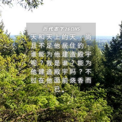 Picture 04 - 历 代 志 下 2:6 CUVS - 天 和 天 上 的 天 ， 尚 且 不 足 他 - Bible Verse Picture