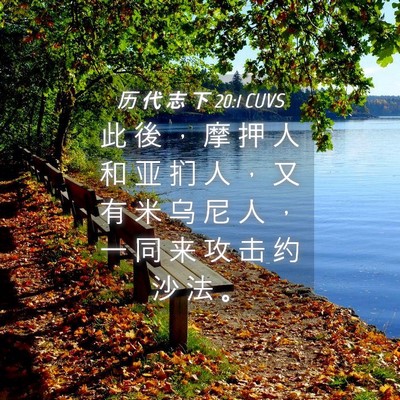 Picture 04 - 历 代 志 下 20:1 CUVS - 此 後 ， 摩 押 人 和 亚 扪 人 ， 又 - Bible Verse Picture