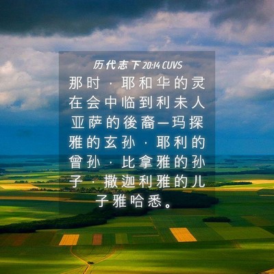 Picture 04 - 历 代 志 下 20:14 CUVS - 那 时 ， 耶 和 华 的 灵 在 会 中 临 - Bible Verse Picture