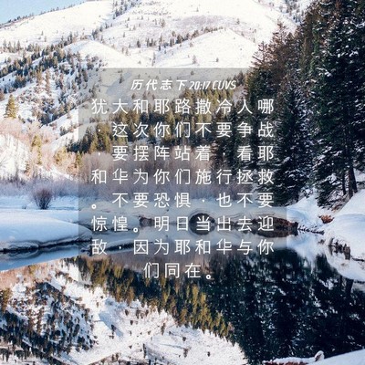 Picture 04 - 历 代 志 下 20:17 CUVS - 犹 大 和 耶 路 撒 冷 人 哪 ， 这 次 - Bible Verse Picture