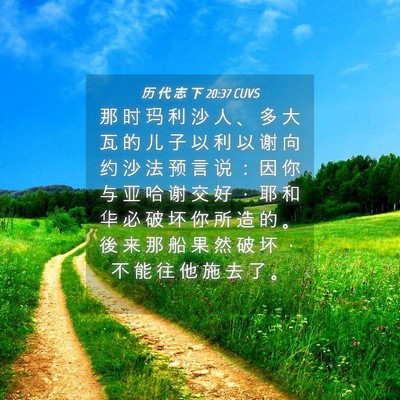 Picture 04 - 历 代 志 下 20:37 CUVS - 那 时 玛 利 沙 人 、 多 大 瓦 的 儿 - Bible Verse Picture