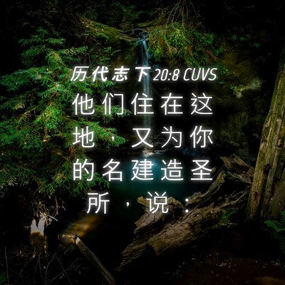 Picture 04 - 历 代 志 下 20:8 CUVS - 他 们 住 在 这 地 ， 又 为 你 的 名 - Bible Verse Picture