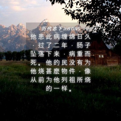 Picture 04 - 历 代 志 下 21:19 CUVS - 他 患 此 病 缠 绵 日 久 ， 过 了 二 - Bible Verse Picture
