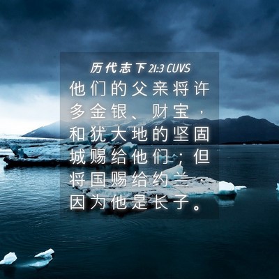 Picture 04 - 历 代 志 下 21:3 CUVS - 他 们 的 父 亲 将 许 多 金 银 、 财 - Bible Verse Picture