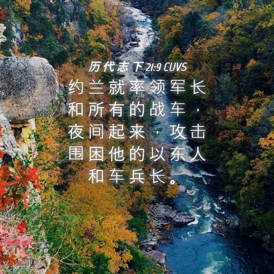 Picture 04 - 历 代 志 下 21:9 CUVS - 约 兰 就 率 领 军 长 和 所 有 的 战 - Bible Verse Picture