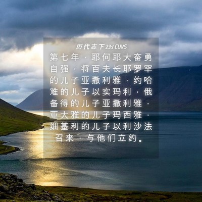 Picture 04 - 历 代 志 下 23:1 CUVS - 第 七 年 ， 耶 何 耶 大 奋 勇 自 强 - Bible Verse Picture