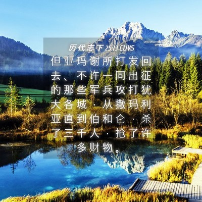 Picture 04 - 历 代 志 下 25:13 CUVS - 但 亚 玛 谢 所 打 发 回 去 、 不 许 - Bible Verse Picture