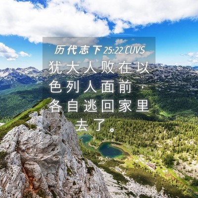 Picture 04 - 历 代 志 下 25:22 CUVS - 犹 大 人 败 在 以 色 列 人 面 前 ， - Bible Verse Picture