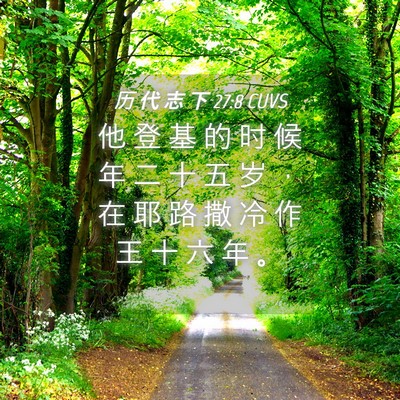 Picture 04 - 历 代 志 下 27:8 CUVS - 他 登 基 的 时 候 年 二 十 五 岁 ， - Bible Verse Picture