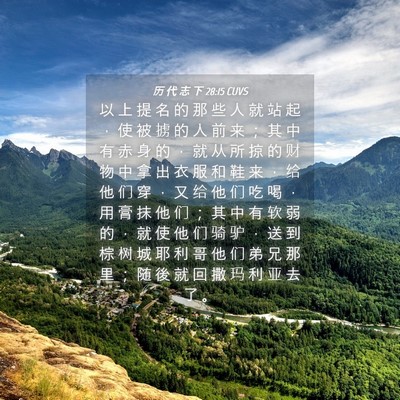 Picture 04 - 历 代 志 下 28:15 CUVS - 以 上 提 名 的 那 些 人 就 站 起 ， - Bible Verse Picture