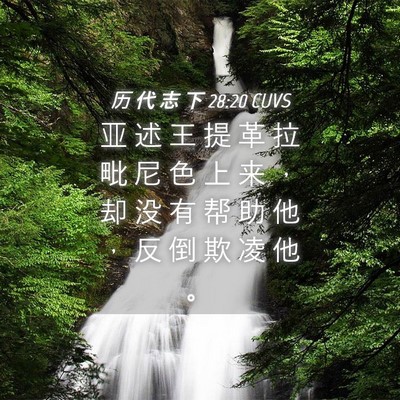 Picture 04 - 历 代 志 下 28:20 CUVS - 亚 述 王 提 革 拉 毗 尼 色 上 来 ， - Bible Verse Picture