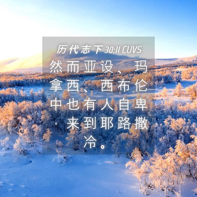 Picture 04 - 历 代 志 下 30:11 CUVS - 然 而 亚 设 、 玛 拿 西 、 西 布 伦 - Bible Verse Picture