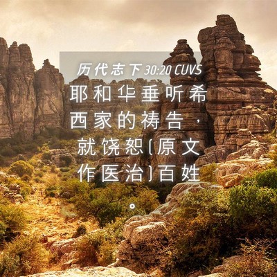 Picture 04 - 历 代 志 下 30:20 CUVS - 耶 和 华 垂 听 希 西 家 的 祷 告 ， - Bible Verse Picture
