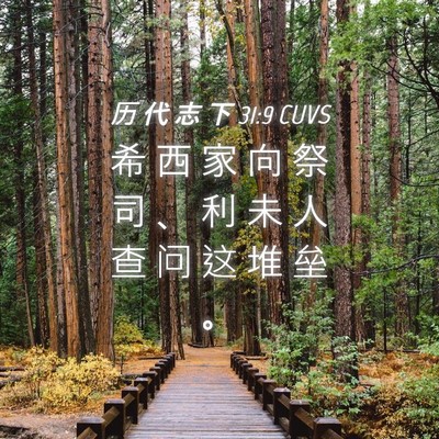 Picture 04 - 历 代 志 下 31:9 CUVS - 希 西 家 向 祭 司 、 利 未 人 查 问 - Bible Verse Picture