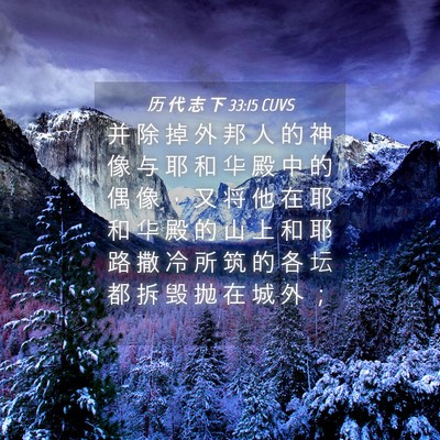 Picture 04 - 历 代 志 下 33:15 CUVS - 并 除 掉 外 邦 人 的 神 像 与 耶 和 - Bible Verse Picture