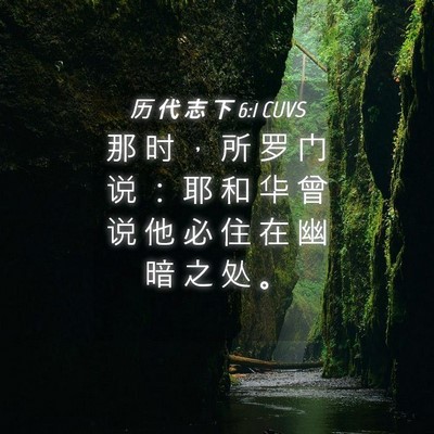 Picture 04 - 历 代 志 下 6:1 CUVS - 那 时 ， 所 罗 门 说 ： 耶 和 华 曾 - Bible Verse Picture