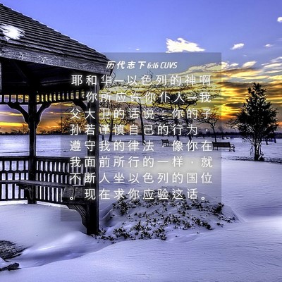 Picture 04 - 历 代 志 下 6:16 CUVS - 耶 和 华 ─ 以 色 列 的 神 啊 ， 你 - Bible Verse Picture