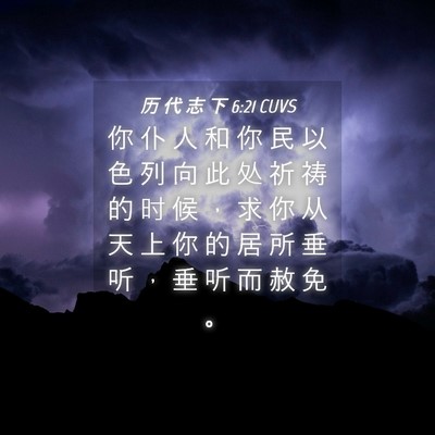 Picture 04 - 历 代 志 下 6:21 CUVS - 你 仆 人 和 你 民 以 色 列 向 此 处 - Bible Verse Picture