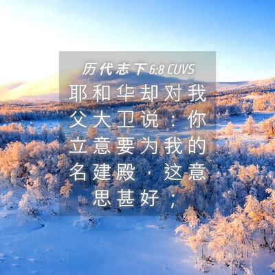 Picture 04 - 历 代 志 下 6:8 CUVS - 耶 和 华 却 对 我 父 大 卫 说 ： 你 - Bible Verse Picture