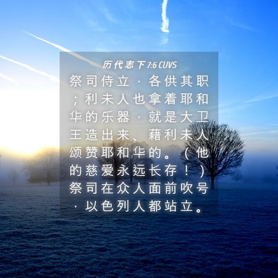 Picture 04 - 历 代 志 下 7:6 CUVS - 祭 司 侍 立 ， 各 供 其 职 ； 利 未 - Bible Verse Picture