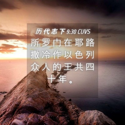 Picture 04 - 历 代 志 下 9:30 CUVS - 所 罗 门 在 耶 路 撒 冷 作 以 色 列 - Bible Verse Picture