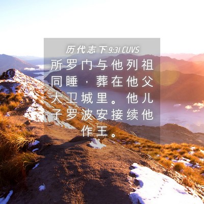Picture 04 - 历 代 志 下 9:31 CUVS - 所 罗 门 与 他 列 祖 同 睡 ， 葬 在 - Bible Verse Picture