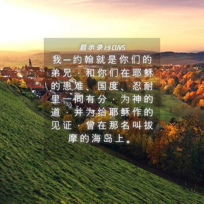 Picture 04 - 启 示 录 1:9 CUVS - 我 ─ 约 翰 就 是 你 们 的 弟 兄 ， - Bible Verse Picture