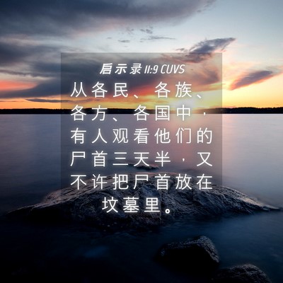 Picture 04 - 启 示 录 11:9 CUVS - 从 各 民 、 各 族 、 各 方 、 各 国 - Bible Verse Picture