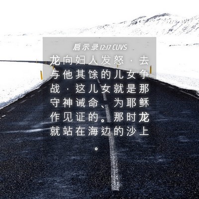 Picture 04 - 启 示 录 12:17 CUVS - 龙 向 妇 人 发 怒 ， 去 与 他 其 馀 - Bible Verse Picture