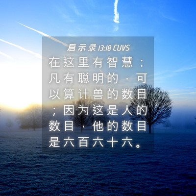 Picture 04 - 启 示 录 13:18 CUVS - 在 这 里 有 智 慧 ： 凡 有 聪 明 的 - Bible Verse Picture