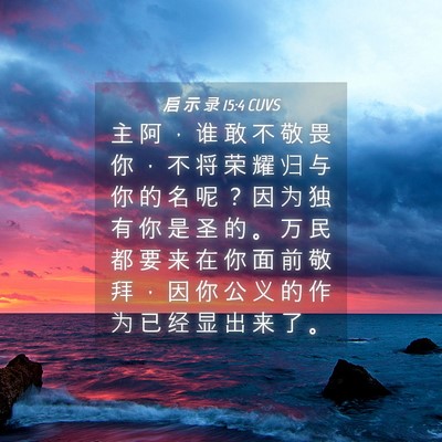 Picture 04 - 启 示 录 15:4 CUVS - 主 阿 ， 谁 敢 不 敬 畏 你 ， 不 将 - Bible Verse Picture