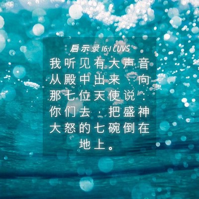 Picture 04 - 启 示 录 16:1 CUVS - 我 听 见 有 大 声 音 从 殿 中 出 来 - Bible Verse Picture