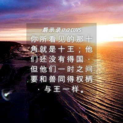 Picture 04 - 启 示 录 17:12 CUVS - 你 所 看 见 的 那 十 角 就 是 十 王 - Bible Verse Picture
