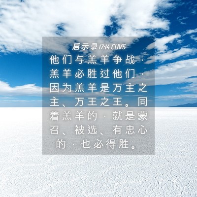 Picture 04 - 启 示 录 17:14 CUVS - 他 们 与 羔 羊 争 战 ， 羔 羊 必 胜 - Bible Verse Picture
