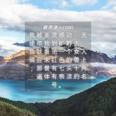 Picture 04 - 启 示 录 17:3 CUVS - 我 被 圣 灵 感 动 ， 天 使 带 我 到 - Bible Verse Picture
