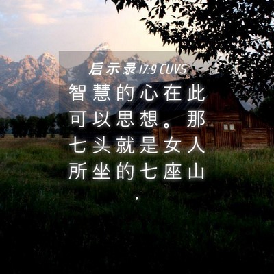 Picture 04 - 启 示 录 17:9 CUVS - 智 慧 的 心 在 此 可 以 思 想 。 那 - Bible Verse Picture