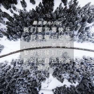 Picture 04 - 启 示 录 19:7 CUVS - 我 们 要 欢 喜 快 乐 ， 将 荣 耀 归 - Bible Verse Picture