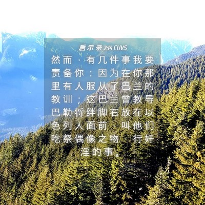 Picture 04 - 启 示 录 2:14 CUVS - 然 而 ， 有 几 件 事 我 要 责 备 你 - Bible Verse Picture