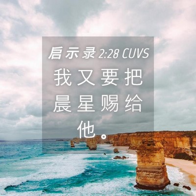 Picture 04 - 启 示 录 2:28 CUVS - 我 又 要 把 晨 星 赐 给 他 - Bible Verse Picture